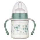 Baby-Nova cumisüveg fogóval széles 150 ml szilikon cumival 0-24 hó - zöld