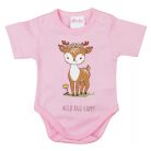 Rövid ujjú baba body cuki Őzike mintával (68) - rózsaszín