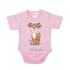 Rövid ujjú baba body cuki Őzike mintával (68) - rózsaszín