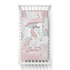 Pamut ágynemű huzat 100*135 cm - Rózsaszín unikornis