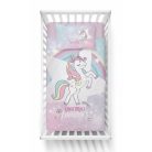 Pamut ágynemű huzat 90*120 cm - Unikornis lila