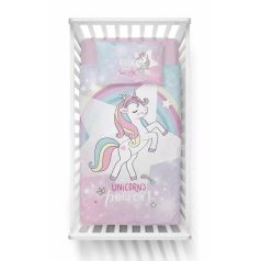 Pamut ágynemű huzat 90*120 cm - Unikornis lila