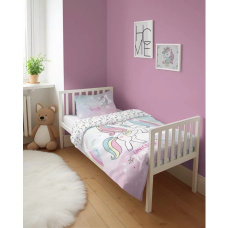 Pamut ágynemű huzat 90*120 cm - Unikornis lila