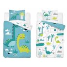 Pamut ágynemű huzat 90*120 cm - Kék Dinó 