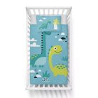 Pamut ágynemű huzat 90*120 cm - Kék Dinó 