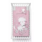 Pamut ágynemű huzat 90*120 cm - Rózsaszín Cica