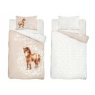 Pamut ágynemű huzat 100*135 cm - Bézs Póni