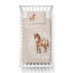 Pamut ágynemű huzat 100*135 cm - Bézs Póni