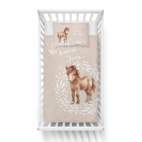 Pamut ágynemű huzat 90*120 cm - Bézs Poni