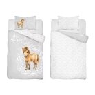 Pamut ágynemű huzat 90*120 cm - Szürke Poni