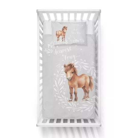 Pamut ágynemű huzat 90*120 cm - Szürke Poni