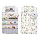 Pamut ágynemű huzat 100*135 cm - Járművek szürke 