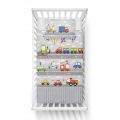 Pamut ágynemű huzat 100*135 cm - Járművek szürke 