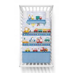 Pamut ágynemű huzat 90*120 cm - járművek kék 