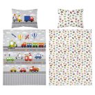 Pamut ágynemű huzat 90*120 cm - járművek szürke 