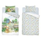 Pamut ágynemű huzat 100*135 cm - Farm kék