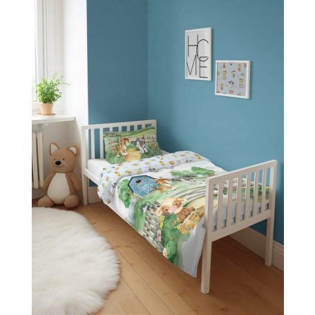 Pamut ágynemű huzat 100*135 cm - Farm kék