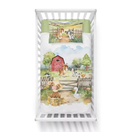 Pamut ágynemű huzat 90*120 cm - Farm zöld 