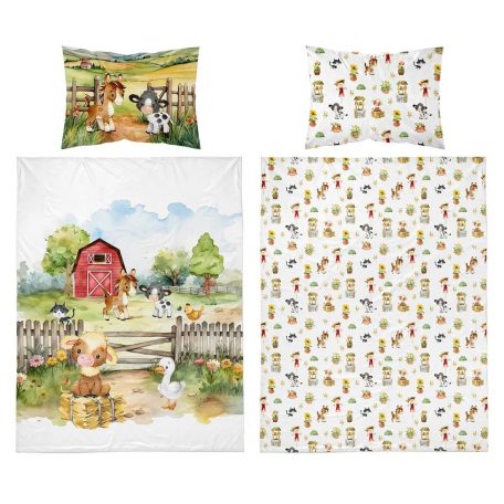 Pamut ágynemű huzat 90*120 cm - Farm zöld 