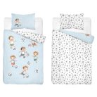 Pamut ágynemű huzat 90*120 cm - Kis focisták kék 