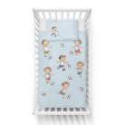 Pamut ágynemű huzat 90*120 cm - Kis focisták kék 