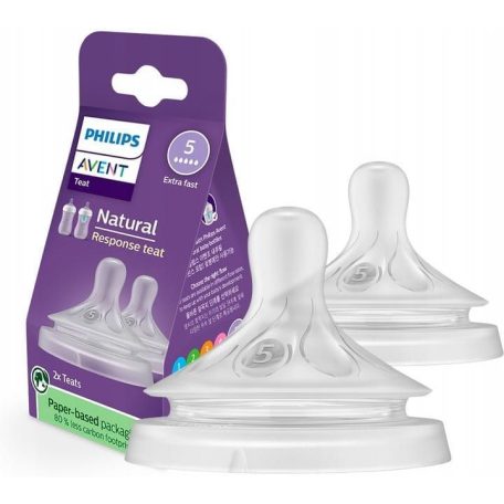 Philips AVENT SCY965/02 Natural Response etetőcumi 5 gyors átfolyású 6hó+, 2 db