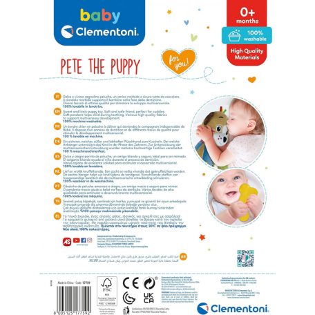 Clementoni Pete a kölyökkutya -  plüss alvóbarát díszdobozban 