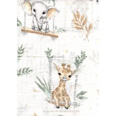 Mintás textil pelenka 1db-os - zöld szafari 