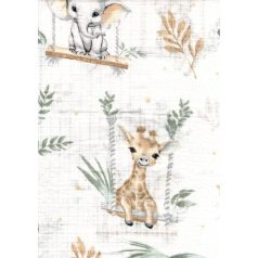 Mintás textil pelenka 1db-os - zöld szafari 