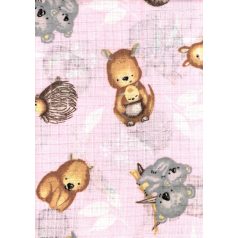   Mintás textil pelenka 1db-os - Mama és kicsinyei rózsaszín 