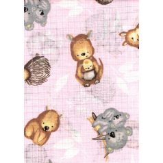   Mintás textil pelenka 1db-os - Mama és kicsinyei rózsaszín 