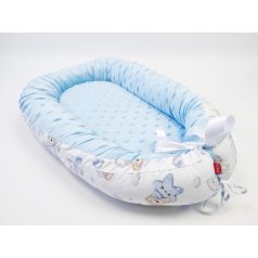Scamp Minky-vászon babafészek - Light Blue Bear
