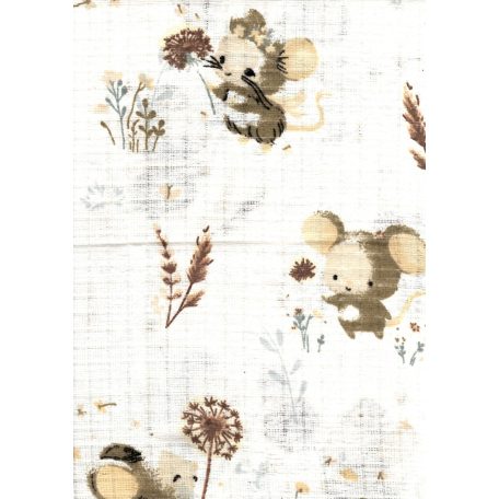 Mintás textil pelenka 1db-os - Egérkék a pitypangmezőn