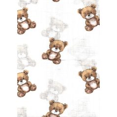 Mintás textil pelenka 1db-os - Barna kis maci 