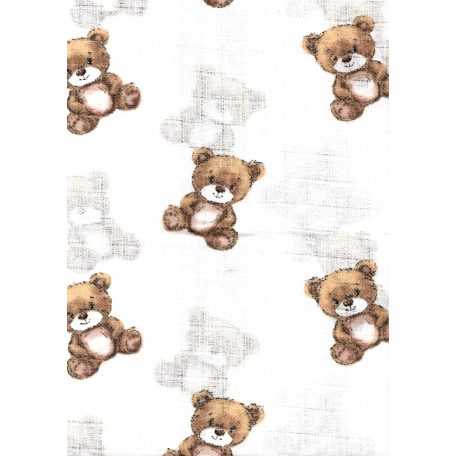 Mintás textil pelenka 1db-os - Barna kis maci 