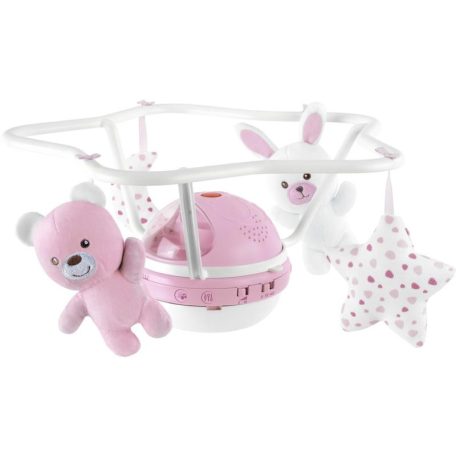 Chicco Rainbow Szivárvány zenélő forgó 3in1
kiságyjáték, projektor, éjjeli lámpa 0h + pink