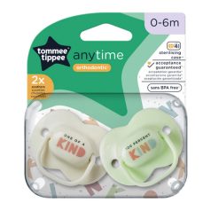   Tommee Tippee Anytime játszócumi 0-6 hó 2 db  - zöld/krém