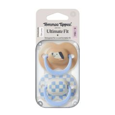   Tommee Tippee Ultimate Fit játszócumi 6-18 hó 2 db - kék/drapp kutyus