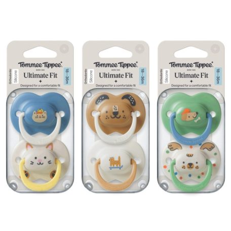 Tommee Tippee Ultimate Fit játszócumi 18-36 hó 2 db - krém/drapp kutyus
