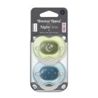 Tommee Tippee Night Glow nyugtató cumi 6-18 hó, 2 db - kék/zöld