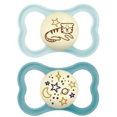 Mam Supreme Night 6+ szilikon nyugtató cumi 2 db - kék