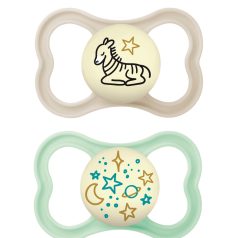   Mam Supreme Night 6+ szilikon nyugtató cumi 2 db - zebra / csillagos