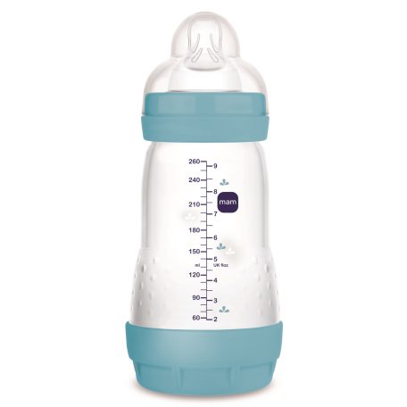 MAM Anti-Colic Matt cumisüveg 260ml 2hó+  Kék Elefánt 