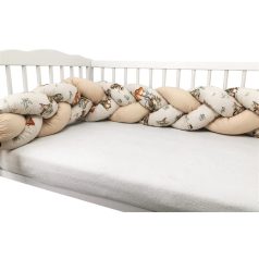   Baby Shop prémium fonott fejvédő kiságyba 220cm - Róka és barátai 