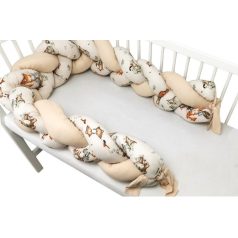   Baby Shop prémium fonott fejvédő kiságyba 220cm - Róka és barátai 