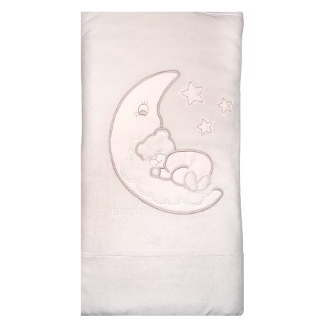Trimex bélelt plüss takaró 70x100cm - holdas maci fehér