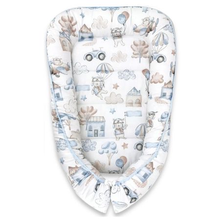 Baby Shop babafészek 55x75 cm - Kék repülő maci