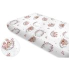 Baby Shop pamut,gumis lepedő 70*140 cm  - Holdas nyuszi rózsaszín