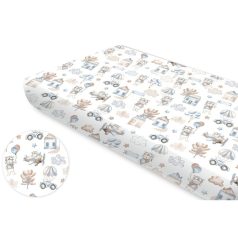 Baby Shop 60*120 cm pamut,gumis lepedő - Kék repülő maci