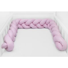   Prémium fonott fejvédő kiságyba 210cm - rózsaszín pöttyös 